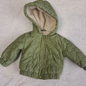 Old Navy Olive Quilted Jacket with Hood